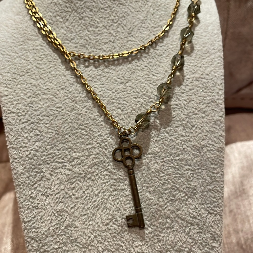 Abstract Rosary Key Necklace 36”